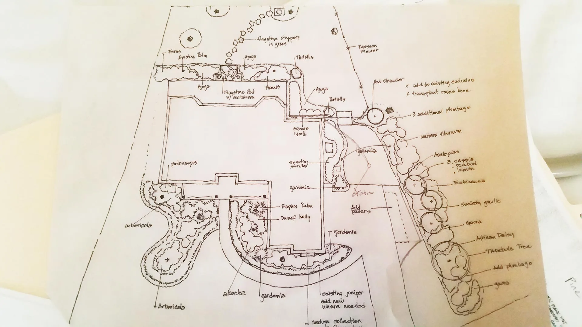Our professionals are able to provide hand-drawn drawings to our landscape custom design customers.