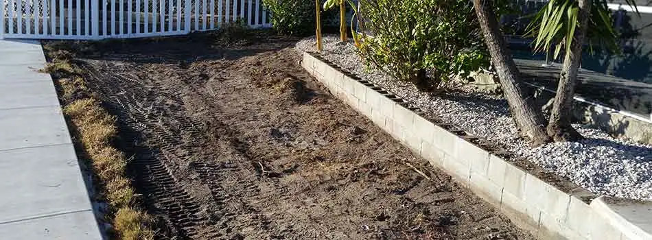 Land leveling and grading can be an important part of landscape installation, as it was for this Brooksville, FL property.