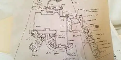 Hand-drawn landscaping design for a homeowner in Brooksville, FL.